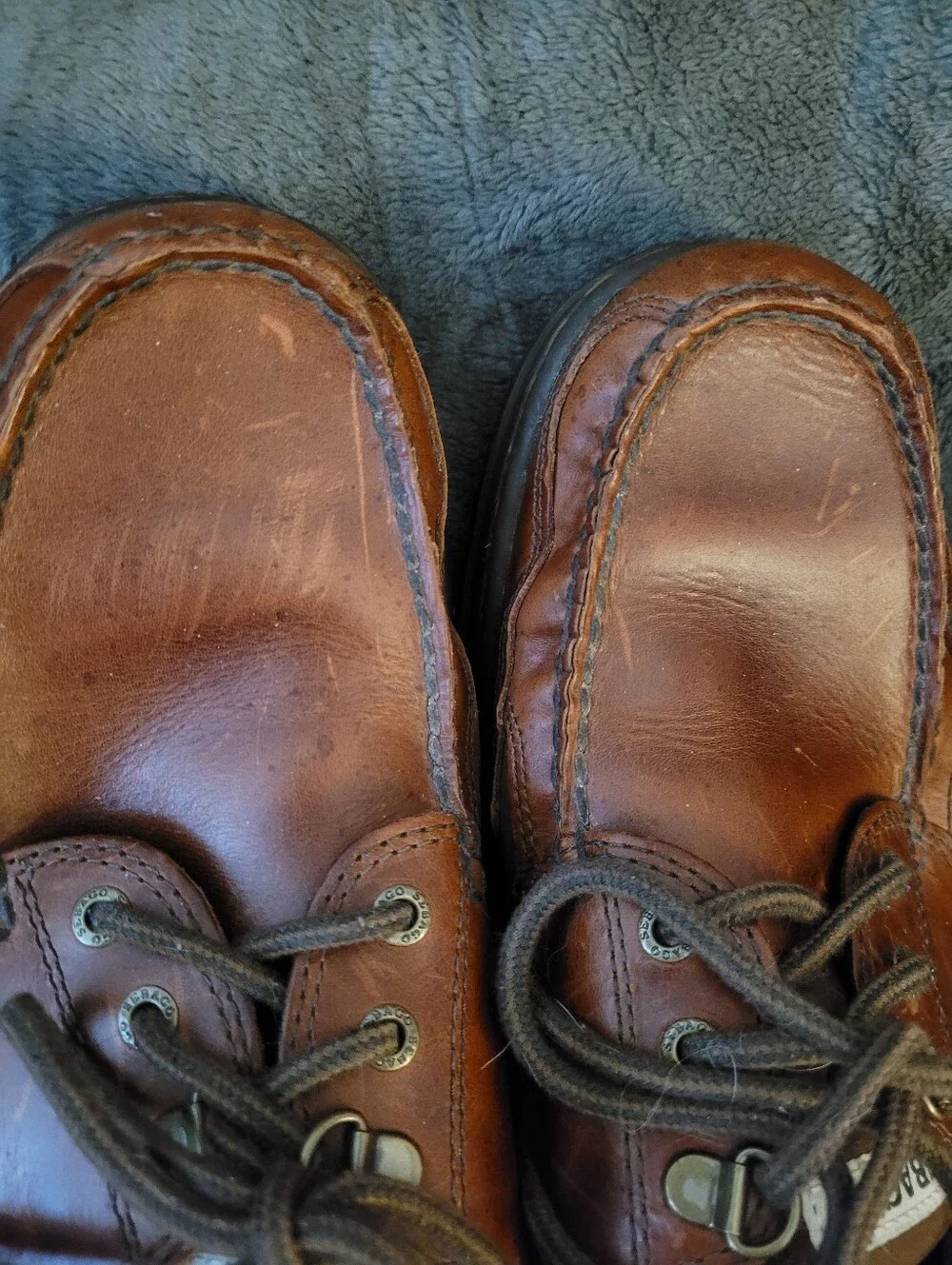 Sebago Men's Chestnut Brown Leather Moc Toe Boat Shoes